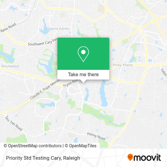 Priority Std Testing Cary map