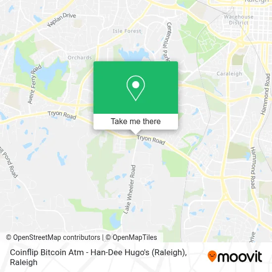 Coinflip Bitcoin Atm - Han-Dee Hugo's (Raleigh) map
