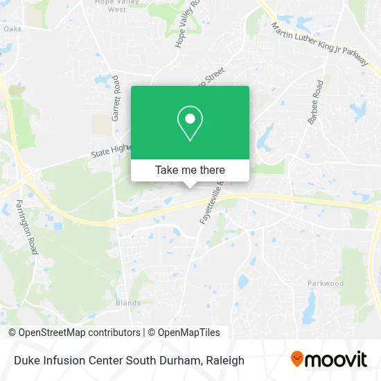 Duke Infusion Center South Durham map