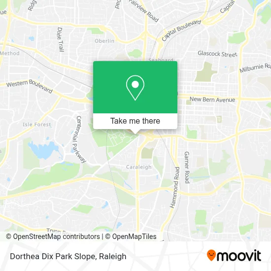 Dorthea Dix Park Slope map