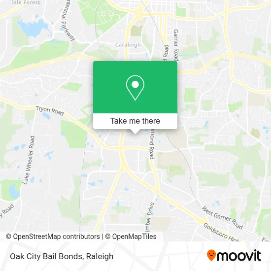 Oak City Bail Bonds map