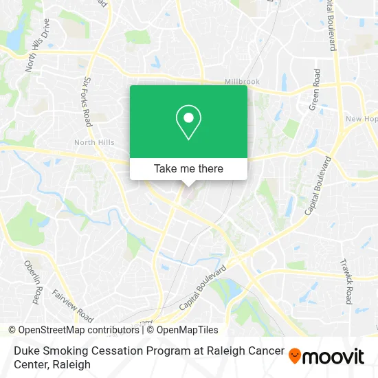 Duke Smoking Cessation Program at Raleigh Cancer Center map