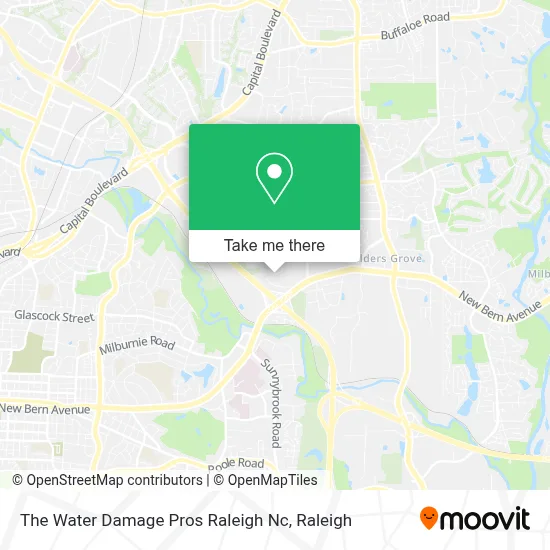 The Water Damage Pros Raleigh Nc map