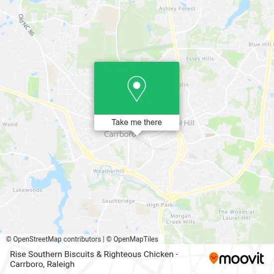 Rise Southern Biscuits & Righteous Chicken - Carrboro map