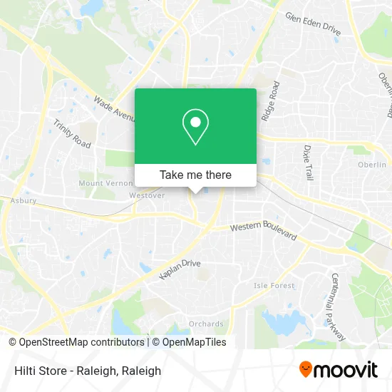Hilti Store - Raleigh map