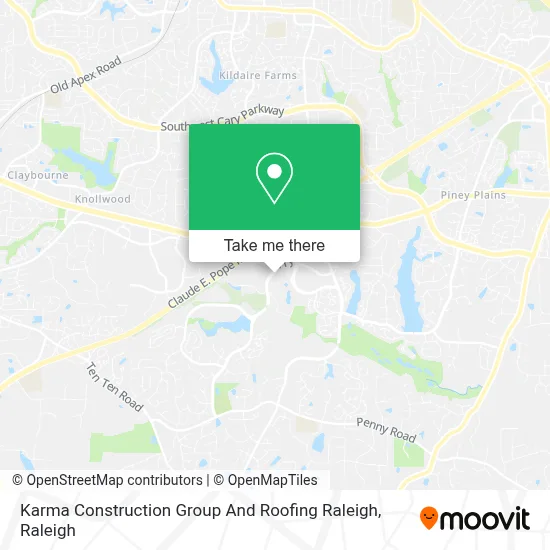 Karma Construction Group And Roofing Raleigh map