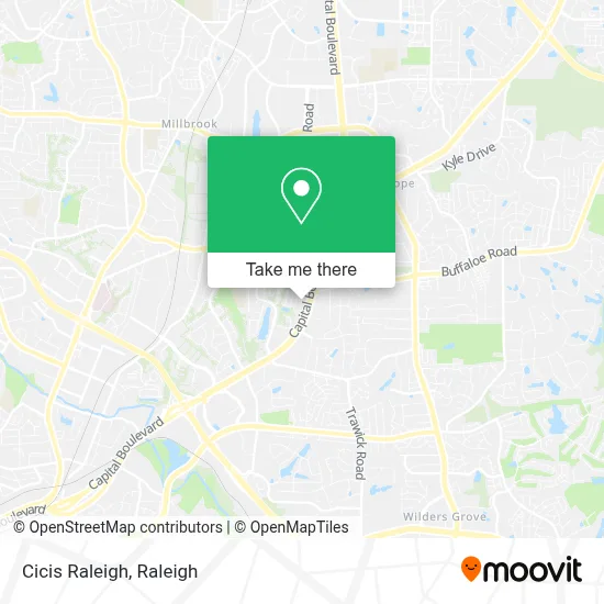 Cicis Raleigh map