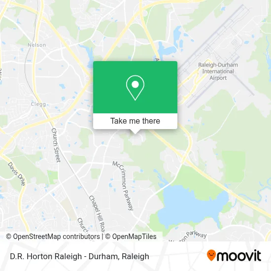 D.R. Horton Raleigh - Durham map