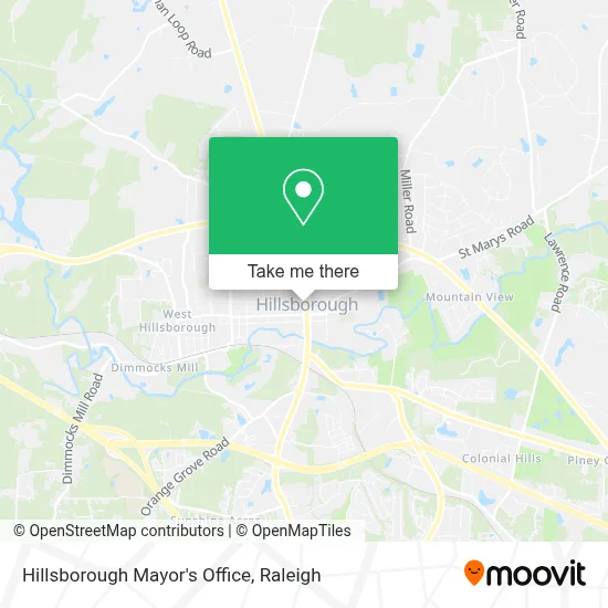 Hillsborough Mayor's Office map