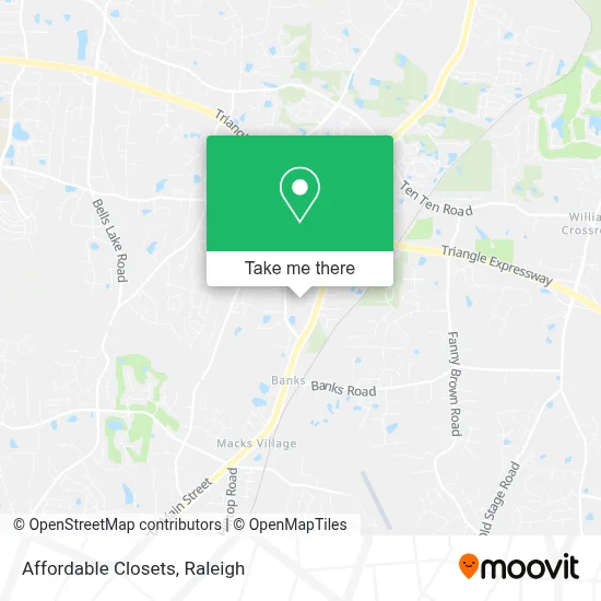 Affordable Closets map