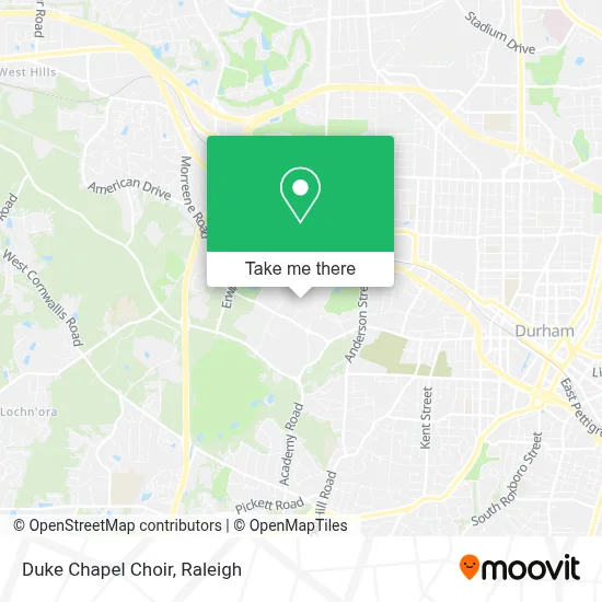 Mapa de Duke Chapel Choir