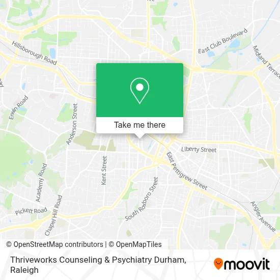 Thriveworks Counseling & Psychiatry Durham map