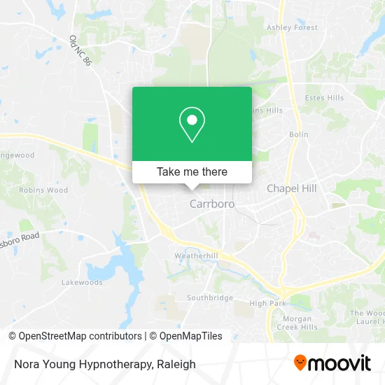 Nora Young Hypnotherapy map