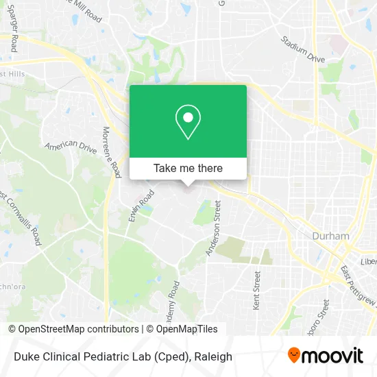 Duke Clinical Pediatric Lab (Cped) map
