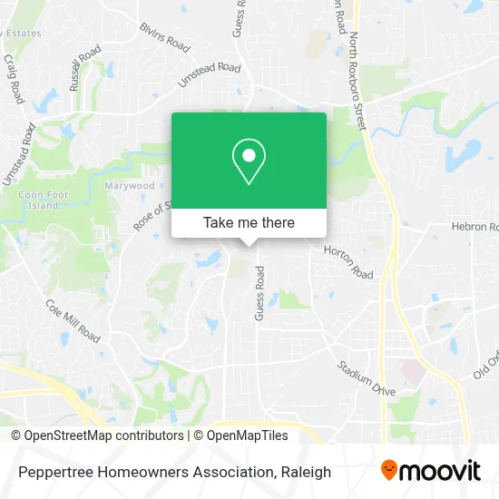 Peppertree Homeowners Association map