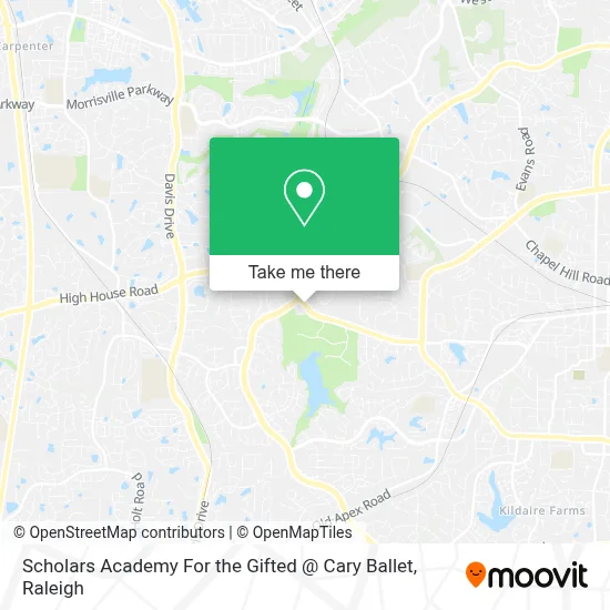 Scholars Academy For the Gifted @ Cary Ballet map