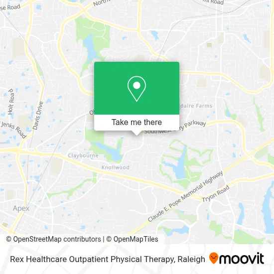 Rex Healthcare Outpatient Physical Therapy map