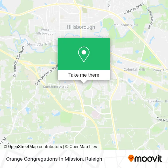 Orange Congregations In Mission map