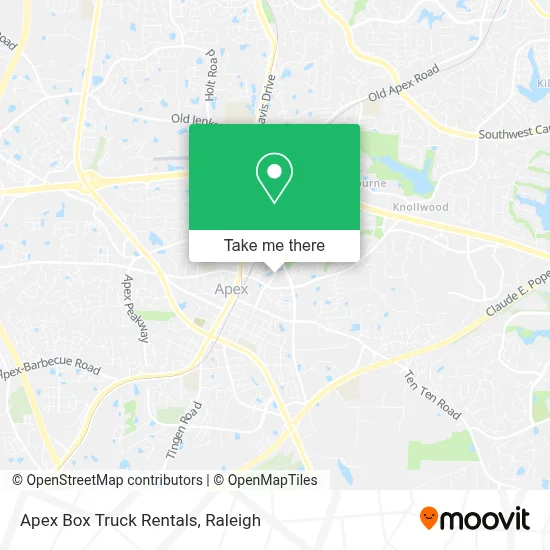 Apex  Box Truck Rentals map
