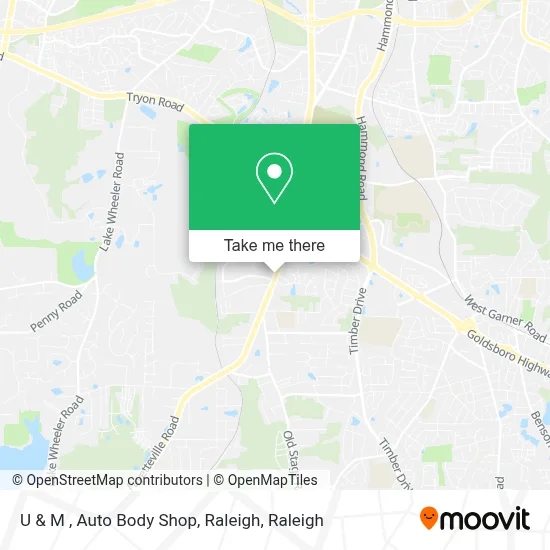U & M , Auto Body Shop, Raleigh map