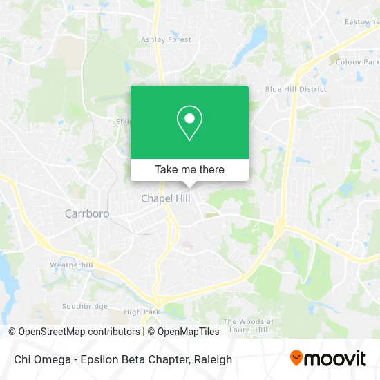 Chi Omega - Epsilon Beta Chapter map