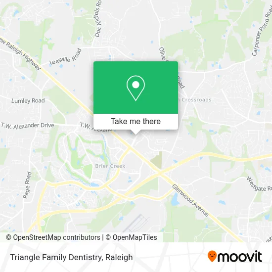 Triangle Family Dentistry map