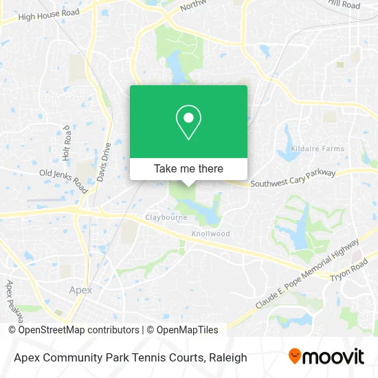 Apex Community Park Tennis Courts map