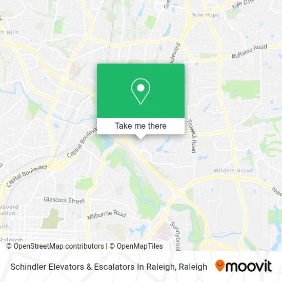 Schindler Elevators & Escalators In Raleigh map