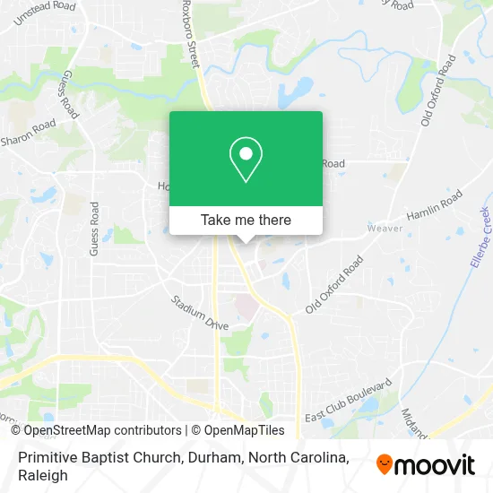 Primitive Baptist Church, Durham, North Carolina map