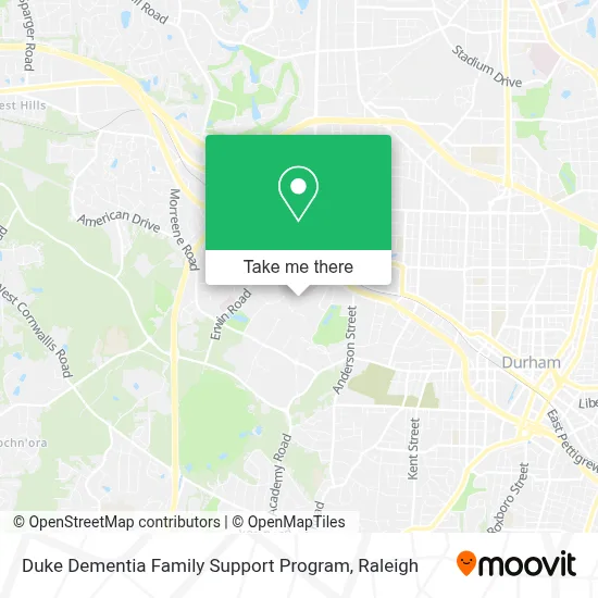 Duke Dementia Family Support Program map