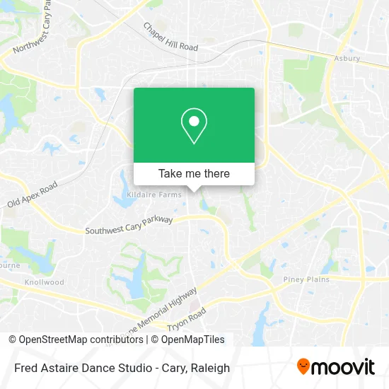 Fred Astaire Dance Studio - Cary map