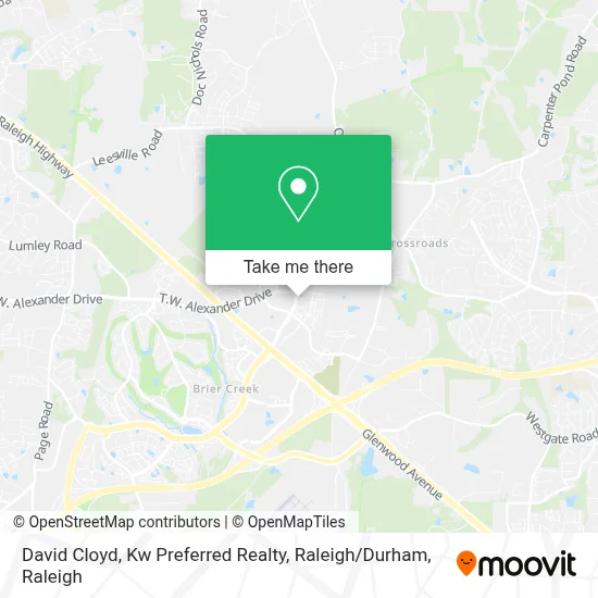 David Cloyd, Kw Preferred Realty, Raleigh / Durham map