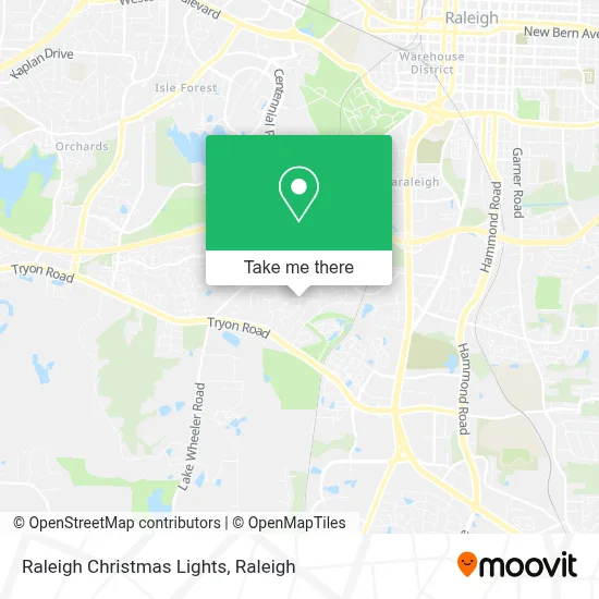 Raleigh Christmas Lights map