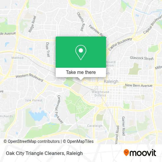 Oak City Triangle Cleaners map