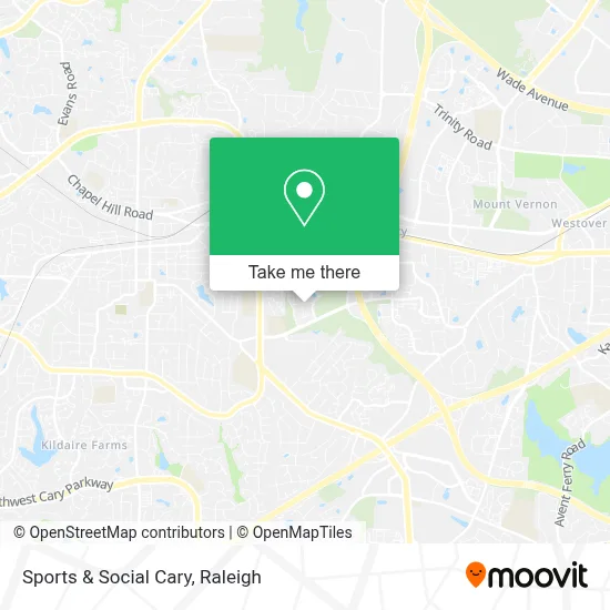 Sports & Social Cary map