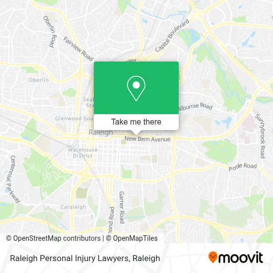 Raleigh Personal Injury Lawyers map