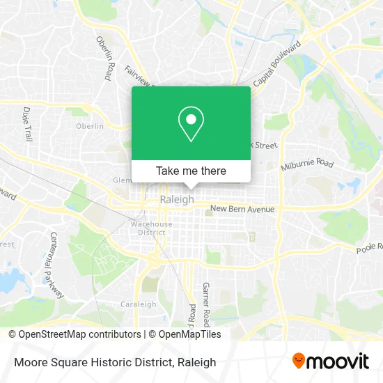 Moore Square Historic District map