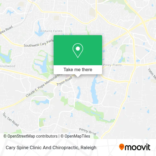 Cary Spine Clinic And Chiropractic map