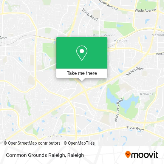 Common Grounds Raleigh map