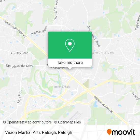 Vision Martial Arts Raleigh map
