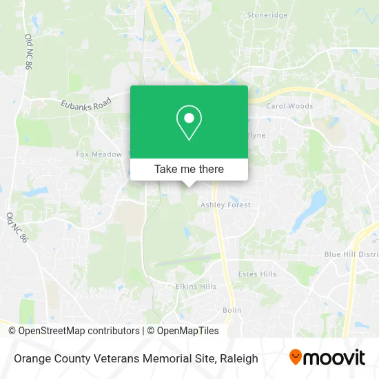 Orange County Veterans Memorial Site map