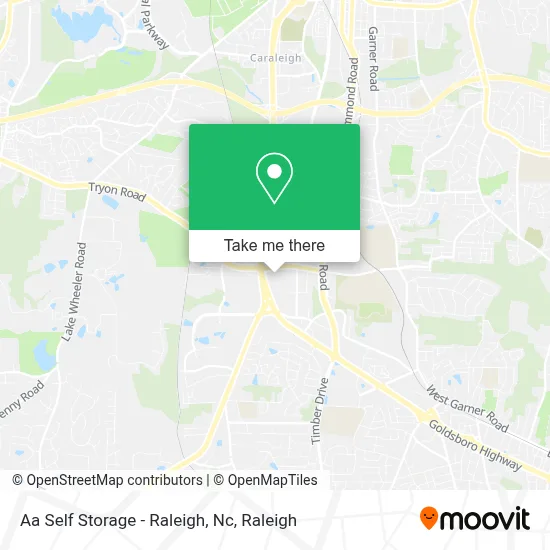 Aa Self Storage - Raleigh, Nc map