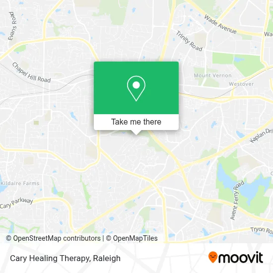 Cary Healing Therapy map