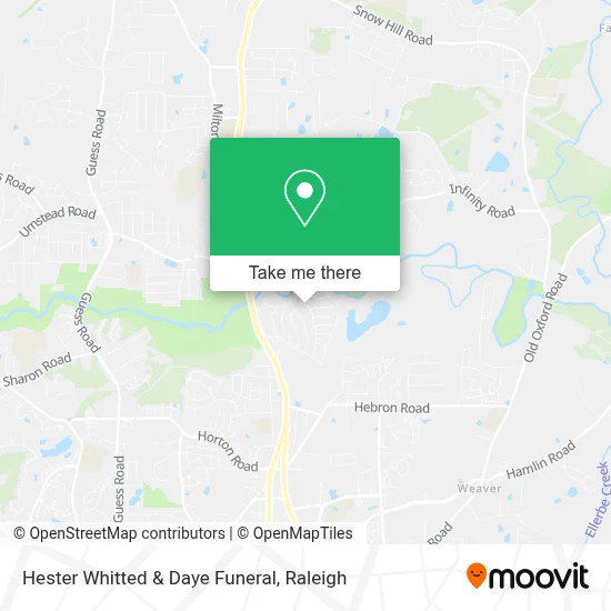 Hester Whitted & Daye Funeral map