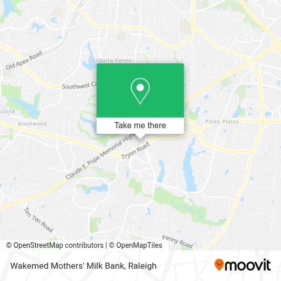 Wakemed Mothers' Milk Bank map