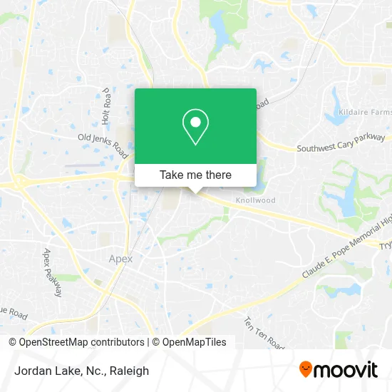 Jordan Lake, Nc. map