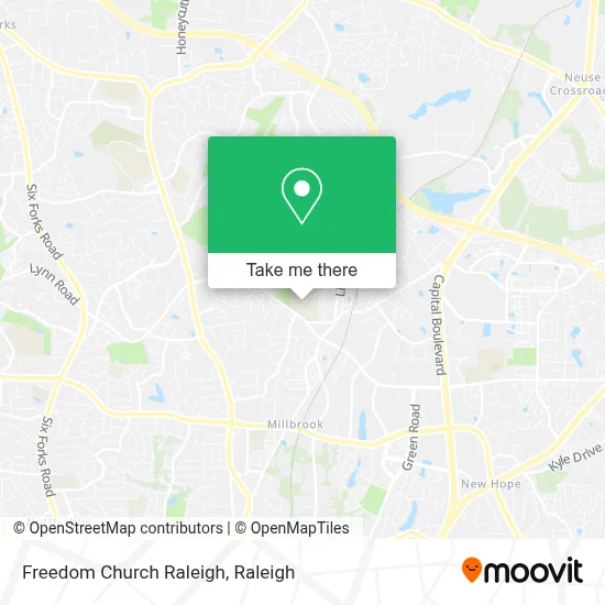 Freedom Church Raleigh map