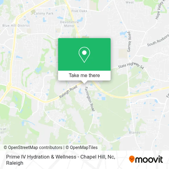 Prime IV Hydration & Wellness - Chapel Hill, Nc map