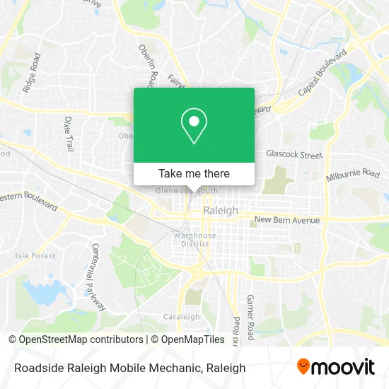 Roadside Raleigh Mobile Mechanic map