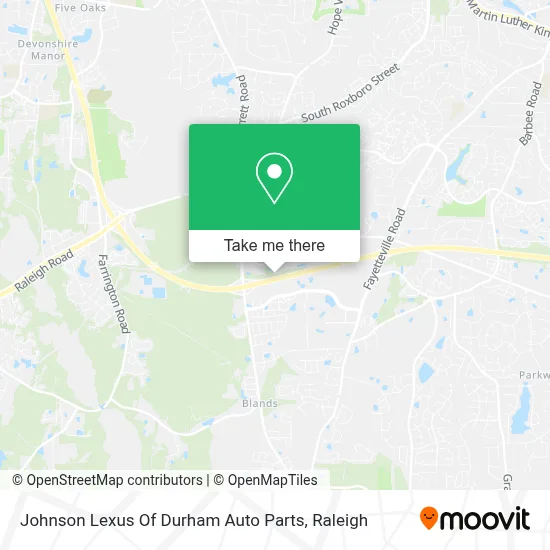 Johnson Lexus Of Durham Auto Parts map